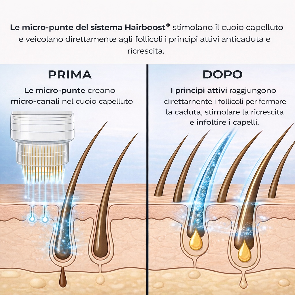 Hairboost® Sistema di Micro-Infusione Capillare per Favorire la Ricrescita dei Capelli